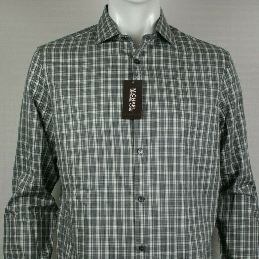 Check Tailored Fit Long Sleeve Ash Melange Shirt